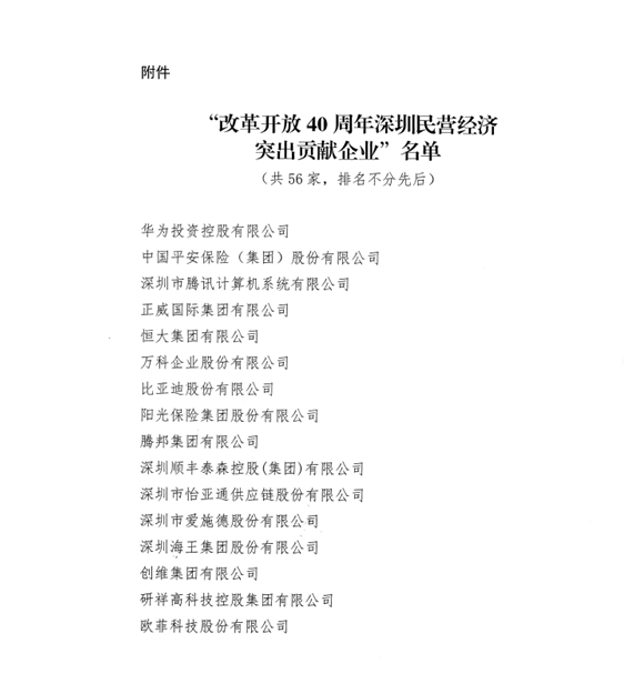 喜讯，PG电子供应链荣获“改革开放40周年深圳民营经济突出贡献企业”称号  